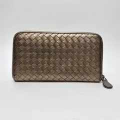 4102 BOTTEGA VENETA ボッテガヴェネタ 長財布 イントレチャート ラウンドファスナー ブロンズ ゴールド