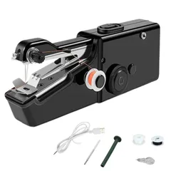【数量限定】ミニ コンパクト ハンドミシン 初心者 小型 裁縫 ハンディミシン store (ブラック) MaTのサムネイル