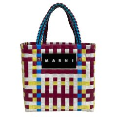 美品】MARNI マルニ 編み込みトートバッグ カゴバッグ マルチカラー 美品】MARNI マルニ 編み込みトートバッグ カゴバッグ マルチカラー