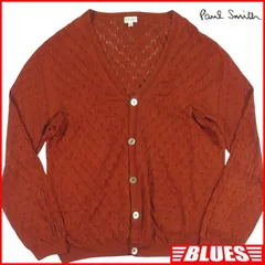 Paul Smith ポールスミス カーディガン XL シルク Vネック 総柄 えんじ セーター ニット メンズ ニット_セーターサイズXL一覧←SEULB屋着古← TY4466