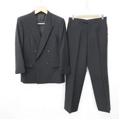 Success セットアップ スーツ フォーマル ジャケット スラックス ダブル ピークドラペル 背抜き ロング 黒 ブラック 92A5