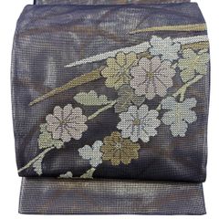 振袖帯 枝垂れ桜 ブルー 西陣織 証紙付き 袋帯 着物 123b d ms - メルカリ