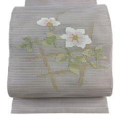 名古屋帯 夏帯 絽 正絹 上品で大人可愛いピンクベージュの帯 - メルカリ