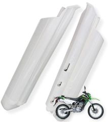 【人気商品】フォーク ガード フロント カバー 左右セット 汎用 KDX125 KDX200 KDX250 バイク KLX250 Dトラッカー オートバイ (アウプル) (白 ホワイト)