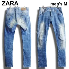 ZARA MAN　ザラ　W31（約81cm　W32相当）　スリムスキニー デニムパンツ　ハイストレッチ　立体裁断　ライトブルー　エジプト製　ジーンズ　メンズ