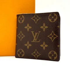【王道の一品】　LOUIS VUITTON　二つ折り財布 モノグラム ポルトフォイユ マルコ コインケース 札入れ メンズ　ブラウン