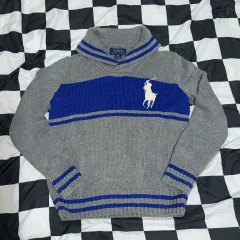 ポロ ラルフローレン ビックポニー ショールカラー ニット 10-12