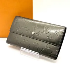 【深みを纏うメタリック】　LOUIS VUITTON　三つ折り財布 モノグラムマット インターナショナル 長財布 カーフレザー　グレー