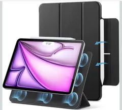 ★ESR iPad Air 13インチ ケース M4/M3/M2（2026/2025/2024）iPad Pro 12.9 第6/5/4世代（2022/2021/2020）対応 マグネット吸着 三つ折りスタンド スリム設計  Reboundシリーズ ブラック