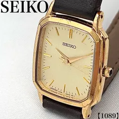 稼働品 Working item セイコー SEIKO 腕時計 レディース Ladies クォーツ Quartz 4J41-0AL0 ドルチェ＆エクセリーヌ DOLCE＆EXCELINE ゴールド文字盤 スクエア　1089