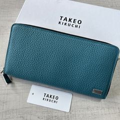 美品】 タケオキクチ 定価2.4万円 長財布 ラウンドファスナー 728616
