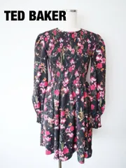 TED BAKER　テッドベーカー　フラワープリントワンピース　～XSサイズ　ブラック　オレンジ　レッド　他　ミニ丈　可愛い　綺麗め　上品　花柄　おしゃれ　送料込み　6466420のサムネイル