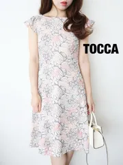 TOCCA　トッカ　フラワー刺繍レースワンピース　日本製　～XSサイズ　くすみピンク　サーモンピンク　オフホワイト　他　ミニ丈　可愛い　おしゃれ　送料込み　6466415のサムネイル