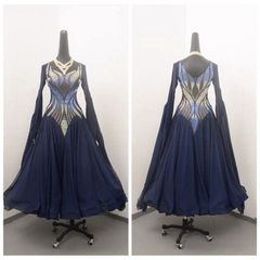 【メルカリ限定品】社交ダンス用ドレス　デモ用ドレス　モダンドレス　ロイヤルブルー メルカリ限定品】社交ダンス用ドレス デモ用ドレス モダンドレス