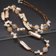 ヴィンテージ マザーオブパール 淡水真珠 2連ネックレス ジュエリー 