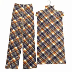 プリーツプリーズ PLEATS PLEASE プリーツセットアップ パンツ チェック柄 サイズ3 2 マルチカラーのサムネイル