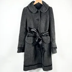 トゥービーシック TO BE CHIC ロングコート アウター アンゴラ ウール 長袖 リボン ベルト付属 グレー 40のサムネイル