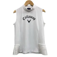 キャロウェイ CALLAWAY ノースリーブ カノコ織 モックネック  ゴルフウェアー ホワイト サイズS 