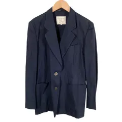 バーバリーズ Burberrys テーラードジャケット シングル 長袖 ロゴボタン 無地 ネイビー 紺 9号 M相当