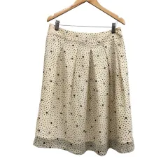 コージワタナベ スティル KOJI WATANABE STYLE ギャザースカート シアー素材 プリントドット柄 アイボリー ベージュ サイズ7 S相当 のサムネイル
