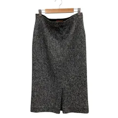 ミッソーニ MISSONI タイトスカート ニット 伸縮性 イージー スリット マーブル ブラック グレー ホワイト サイズ40 L相当のサムネイル