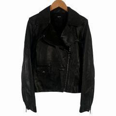 美品⭐️セオリー　シングルライダースジャケット　ダブルジップ　ラムレザー　黒 セオリー Theory 22AW ダブルライダースジャケット 羊革 ラムレザー 黒