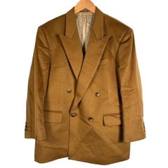 最高級 カシミヤ100%　ダンヒル　ダブルブレストジャケット　キャメル　XL カシミヤ100% ダブルブレストジャケット ブラウン - メルカリ