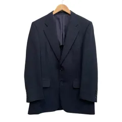 アクアスキュータム AQUASCUTUM テーラードジャケット 毛100% 2ボタン ネイビー サイズ94A6 