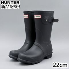 HUNTER レインブーツ ショート ブラック UK6 25cm相当 美品 - メルカリ