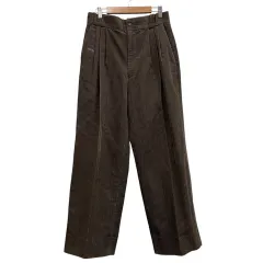 ティノラス MEN'S TENORAS コーデュロイパンツ ツータック サイドポケット ダークブラウン系 サイズL  