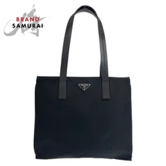 美品 PRADA プラダ テスート 三角ロゴプレート ブラック 黒 ナイロン/レザー トートバッグ ショルダーバッグ レディース 505901【中古】