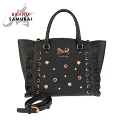 超美品 Samantha Vega サマンサベガ レースアップハート ブラック 黒 ハンドバッグ ショルダーバッグ 2WAY レディース 601054【中古】