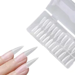 新品 【FineGood】ネイルチップ クリア 根元0.15mm 超薄 自然なフィット感 長さだしチップ 使いやすい 極薄 薄型 サンディング済み 240枚大容量 収納ケース 女の子 業務 DIY 練習用 (長水滴型)