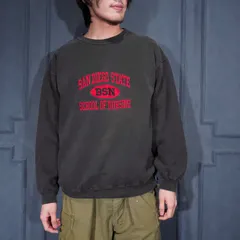 90's USA VINTAGE Hanes COLLEGE LOGO EMBROIDERY DESIGN SWEAT SHIRT/90年代アメリカ古着カレッジロゴ刺繍デザインススウェット