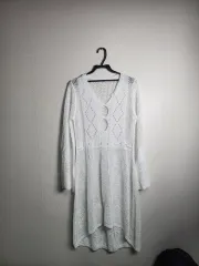 白ニット ロング ONE PIECE