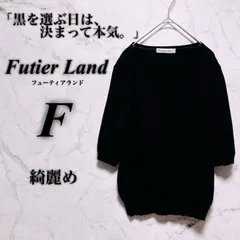 フューティアランド Vネック 薄手 ニット Fサイズ レディース 黒 ブラック 春夏 レーヨン トップス Vネック シアー ドルマン Futier Land 古着のサムネイル