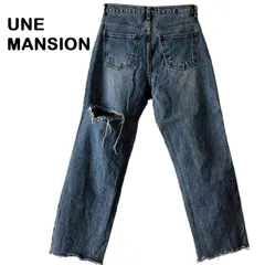 【UNE MANSION/ユヌマンション】デニム ダメージ カットオフ 切りっぱなし ストレート 韓国製（中古）のサムネイル