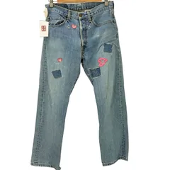 リーバイス Levis 00S 501 ボタン裏 647 刻印 ハートワッペン ダメージ デニム パンツ 2003年製 メンズ  W:31 L:30