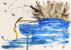 原画#3436 雨　凱旋門　パリ　フランス　水彩画　ドローイング　風景画　アート cf951d68aa9b545224feb11c501ac8