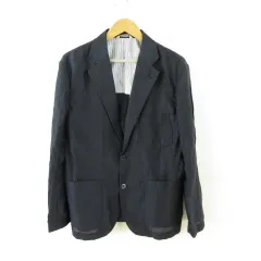 ゴールデンベア GOLDEN BEAR ジャケット 長袖 リネン混 薄手 紺 LL *T492のサムネイル