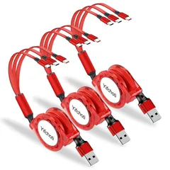 【数量限定】C タイプ ポートアダプター付き QC3.0急速充電 巻き取り式 高速データ転送 ケーブル 高耐久 マル c 軽い usb 運び便利 部屋収納 充電 iphone17/16/15/シリーズ 3in1 スマホ/PC/タブレットなどType-C対応等T