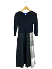 ブルーレーベルクレストブリッジ ソフティーツイル ニットコンビワンピース 55J56-726-09 ワンピース 36 ブラック 22年モデル ITNKHNLGFJE4