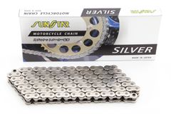新品 サンスター モーターサイクルチェーン 525サイズ 108リンク シルバーカラー SS525SKC-108SV