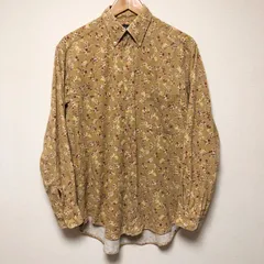 90's Guy Polished and Classic メンズL 長袖シャツ ボタンダウンシャツ コーデュロイシャツ 花柄 総柄 華やか ヴィンテージ感 古着