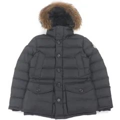 美品□MONCLER モンクレール CLUNY GIUBBOTTO ロゴワッペン付き ファーフーデッド ダウンジャケット ダウンコート グレー 2 メンズのサムネイル