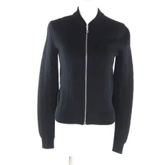 美品★HERMES エルメス 2022年製 2E2201D3 カシミヤ シルク混 クリケティス ロゴZIP ニット ブルゾン ブラック 34 イタリア製 正規品 レディースのサムネイル