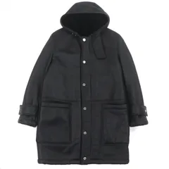 極美品▼Dunhill ダンヒル 羊革 牛革 レザー フーデッド ダブルジップアップ ムートンコート ブラック XS ハンガー付き イタリア製 正規品 メンズのサムネイル