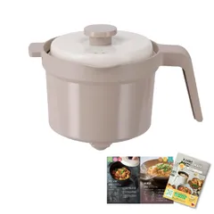 【公式】レンジメート マグポット（グレージュ） RANGEMATE MUGPOT 電子レンジ専用調理器具 【特許技術使用】 レシピブック付きY