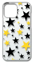 【新品未使用】iPhone13 Pro Max アイフォン13プロマックス クリア ハードケース 星柄（ブラック/イエロー） スター スマホケース スマホ 携帯ケース クリアケース