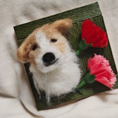 心を癒す羊毛フェルト犬の柴犬 額縁】 - メルカリ